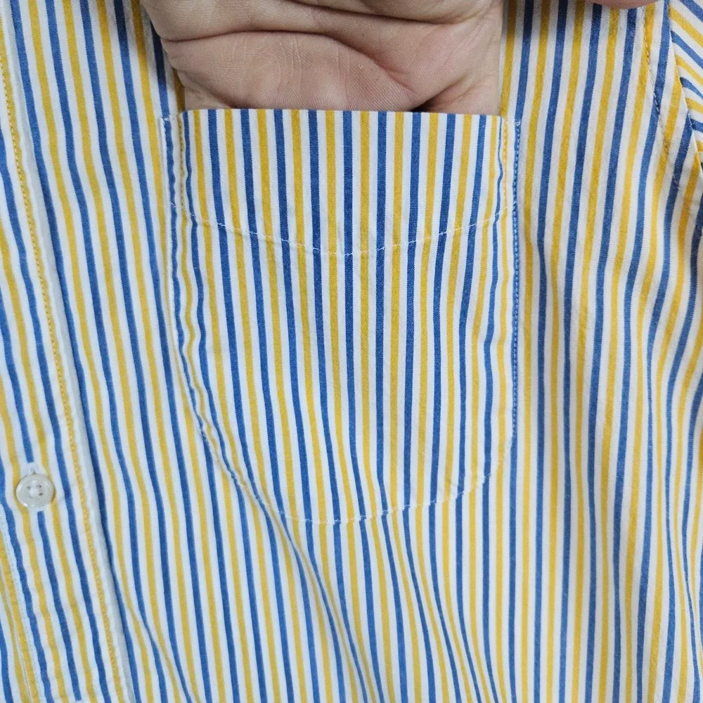 J‎ Crew Men's Multicolor Striped Button Down Size M Secret Wash Shirting Classic